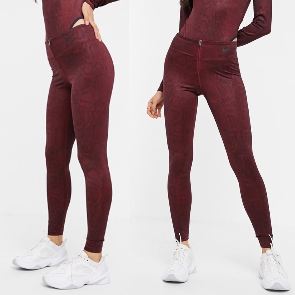 Nike Women's Python Leggings Sz M In Team Red